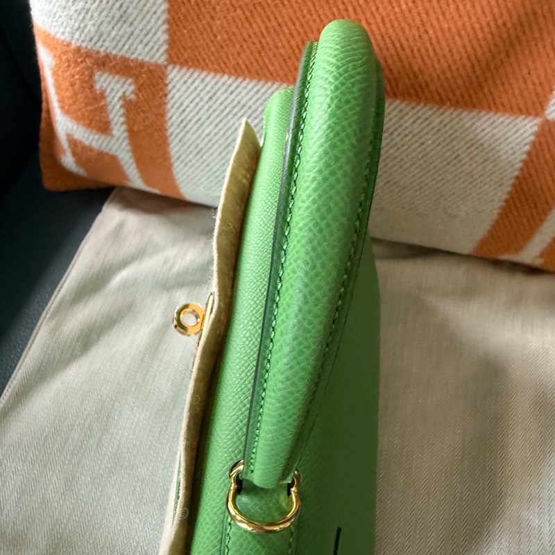 全新Hermes Kelly25 外縫 高雅綠搭配金釦Epsom-7