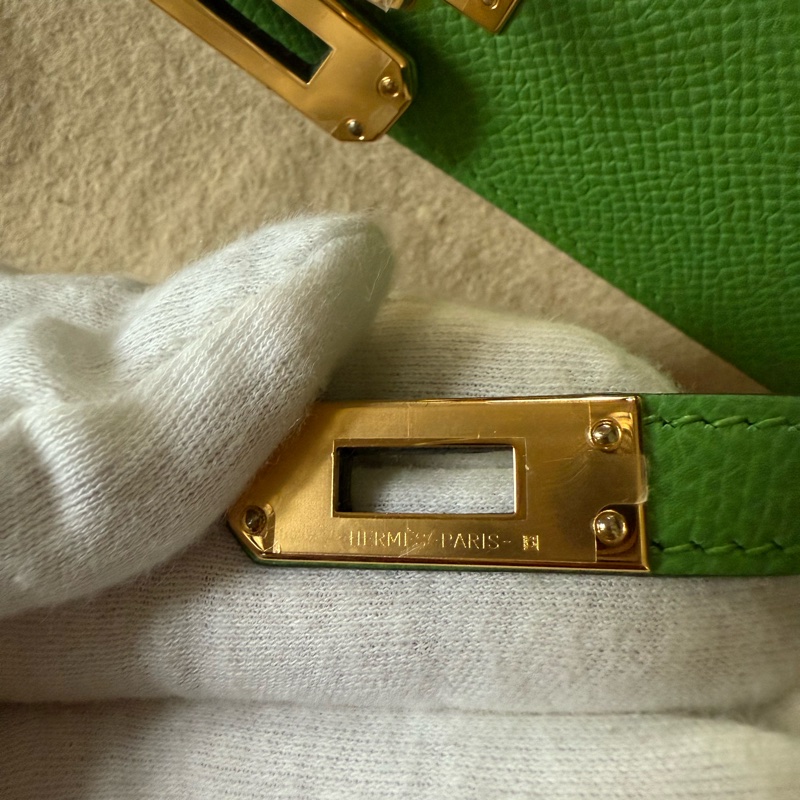 全新Hermes Kelly25 外縫 高雅綠搭配金釦Epsom-11