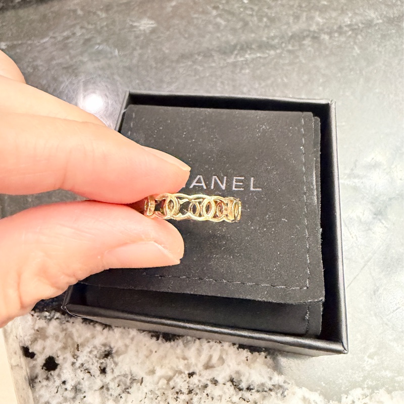 Chanel 香奈兒 雙c logo 鏤空戒指-3