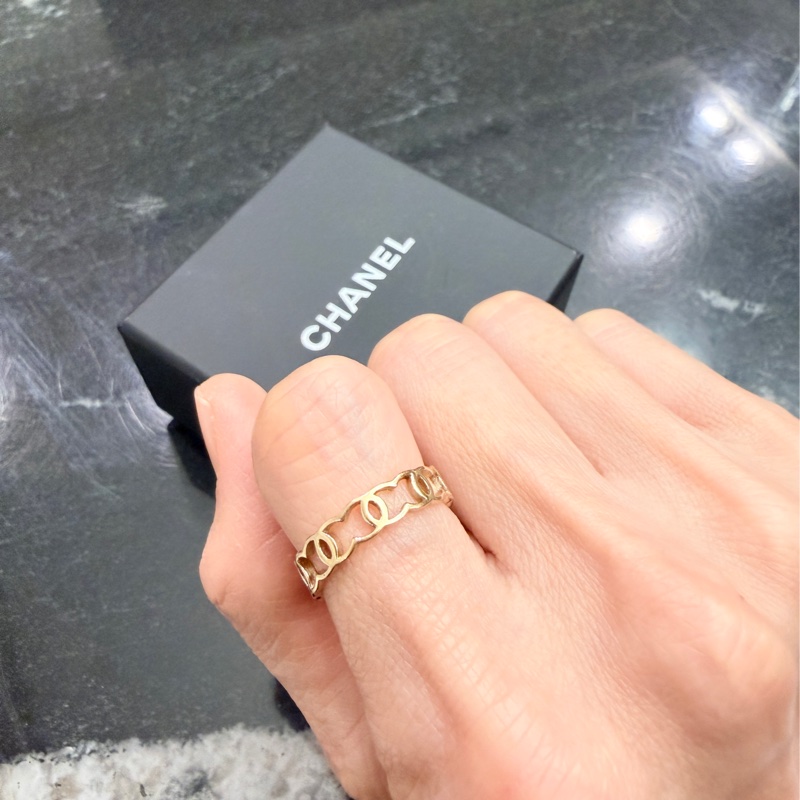 Chanel 香奈兒 雙c logo 鏤空戒指-4