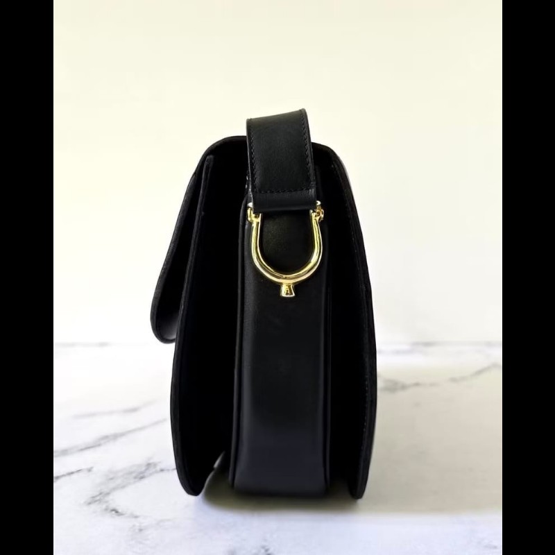 【LA LUNE】絕版中古包 Celine黑金馬車包 單肩包 側背包 古董包 側孭包 斜背-1