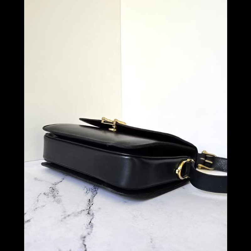 【LA LUNE】絕版中古包 Celine黑金馬車包 單肩包 側背包 古董包 側孭包 斜背-4