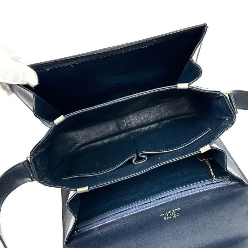 【LA LUNE】絕版中古包 Celine黑金馬車包 單肩包 側背包 古董包 側孭包 斜背-7