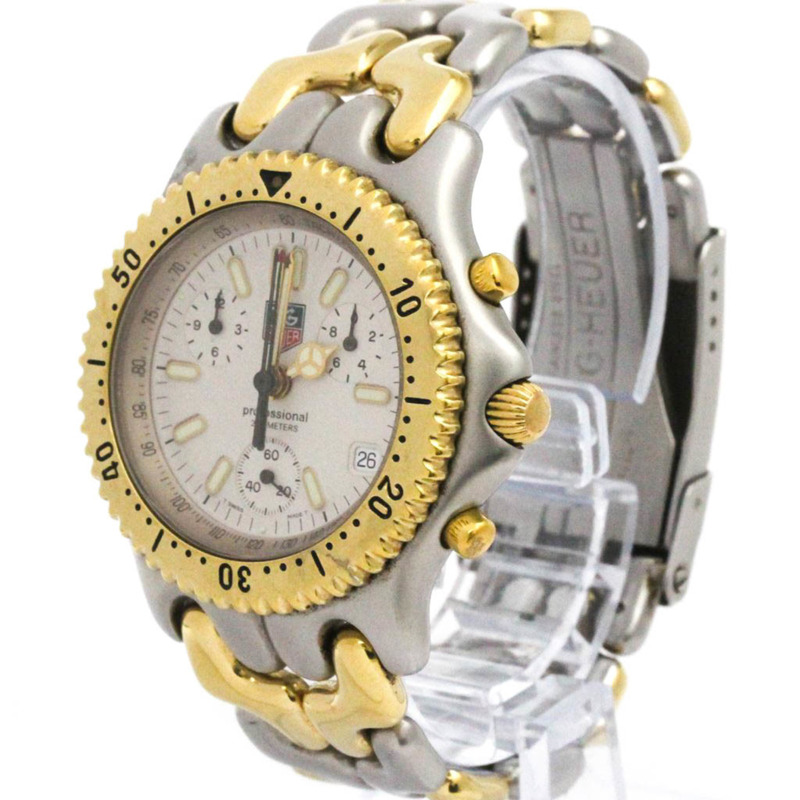 TAG HEUER Sel計時碼錶鍍金鋼男錶S35.006拋光-1