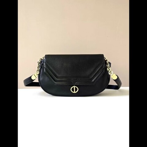 【LA LUNE】絕版中古包 Dior黑金魚子醬元寶包 單肩包 側背包 斜背包 側孭包