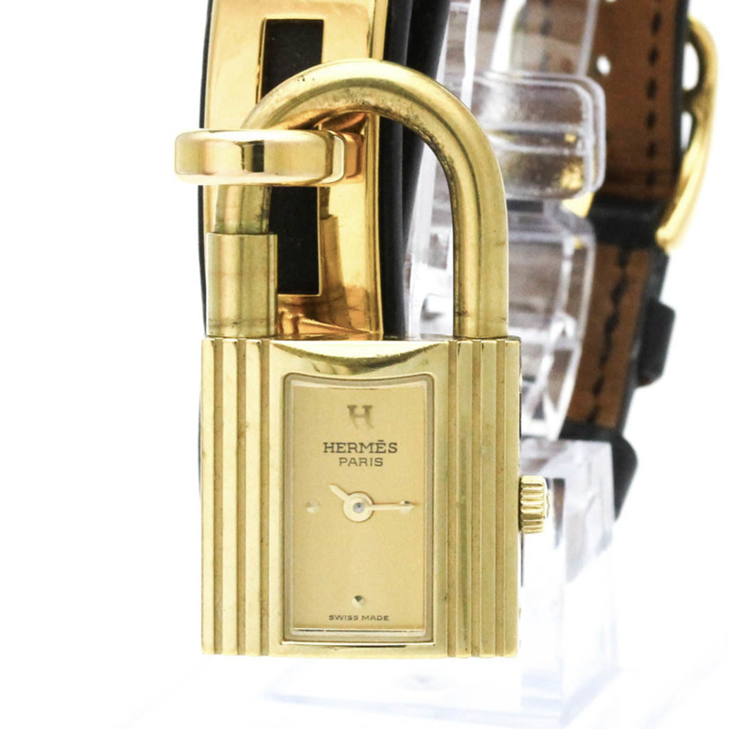 愛馬仕 Kelly 女士腕錶，鍍金皮革錶帶，石英機芯-1