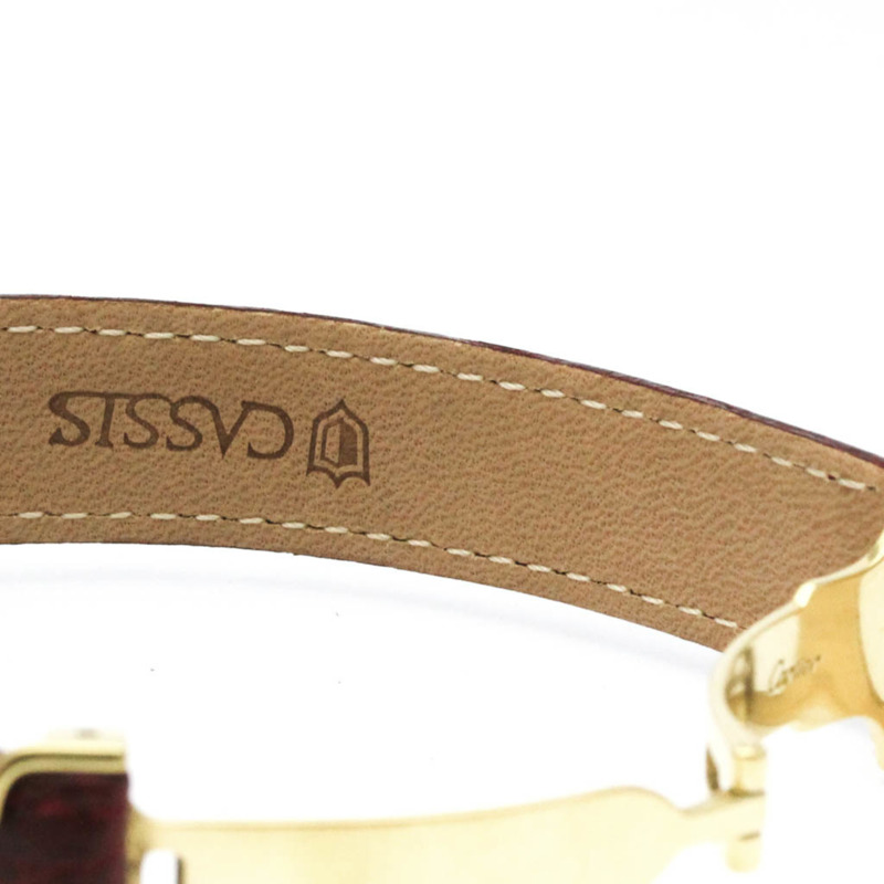 卡地亞 Tank Vermeil 鍍金皮革石英男士腕錶 590005-6