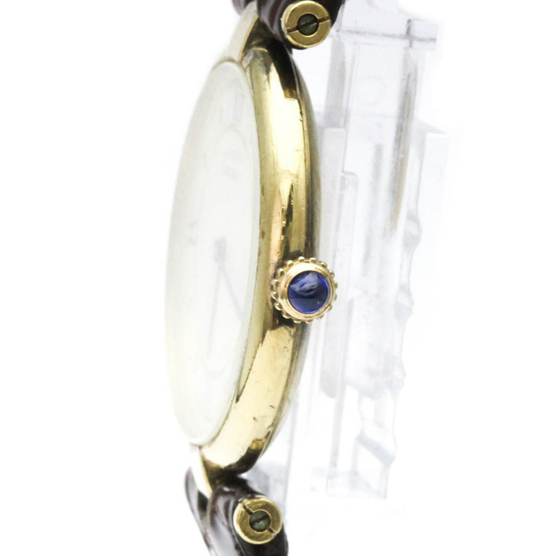 卡地亞 Must 鍍金皮革石英女士腕錶 W1001953-3