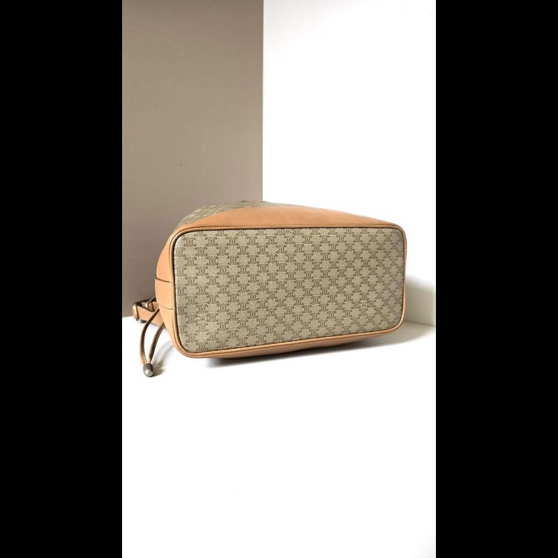 【LA LUNE】絕版古董包 Celine老花中古水桶包 單肩包 皮革包 斜背復古二手-4