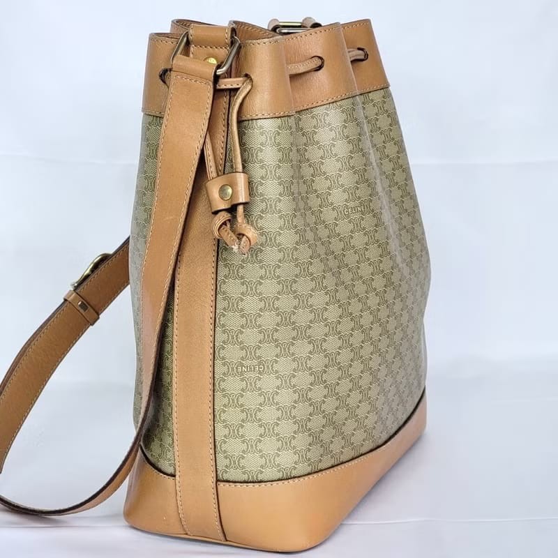 【LA LUNE】絕版古董包 Celine老花中古水桶包 單肩包 皮革包 斜背復古二手-5