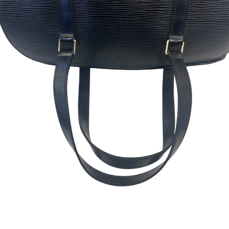 LV黑色水波紋圓桶手提包-5