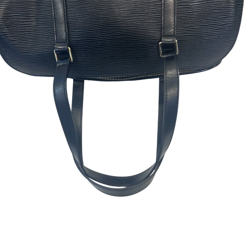 LV黑色水波紋圓桶手提包-6