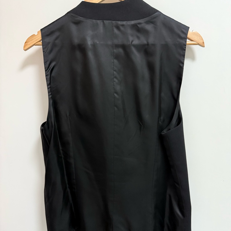 Alexander McQueen asymmetrical collar black wool vest 50 馬甲-2