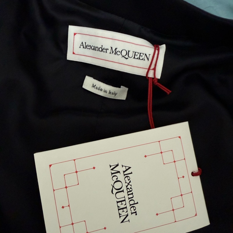 Alexander McQueen asymmetrical collar black wool vest 50 馬甲-4