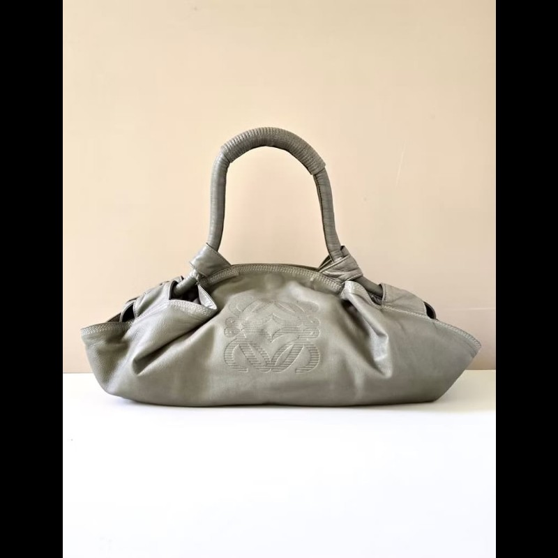 【LA LUNE】絕版中古包 Loewe灰色納帕雲朵包 側背包 單肩包 二手包 腋下包 古董包-0