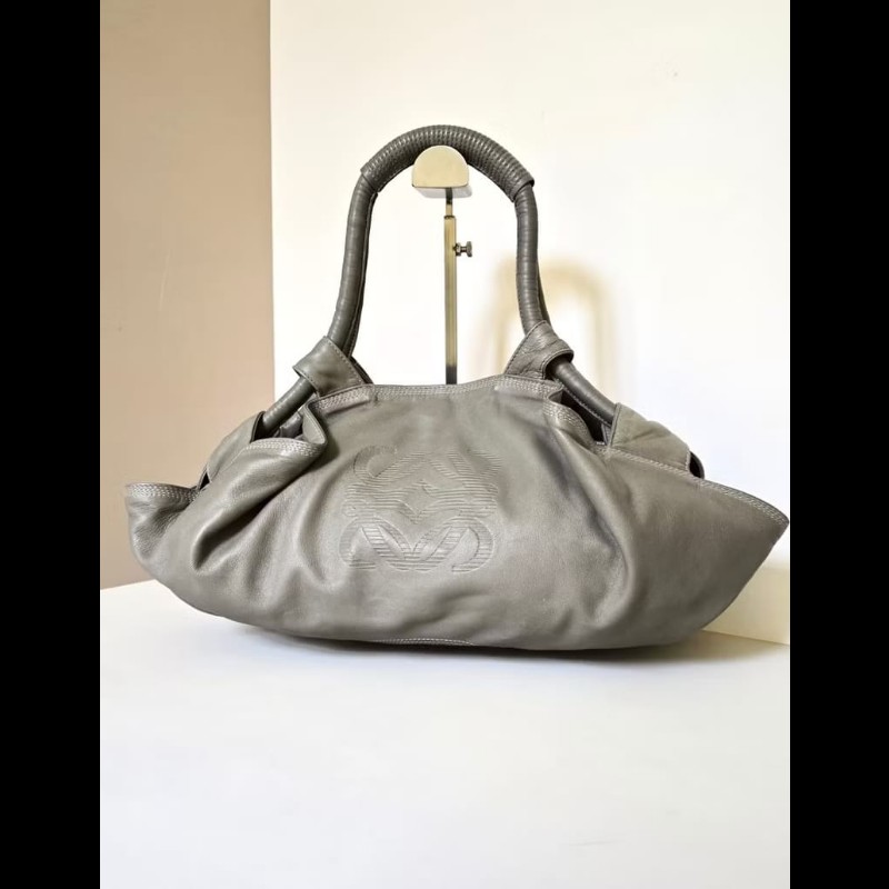 【LA LUNE】絕版中古包 Loewe灰色納帕雲朵包 側背包 單肩包 二手包 腋下包 古董包-3