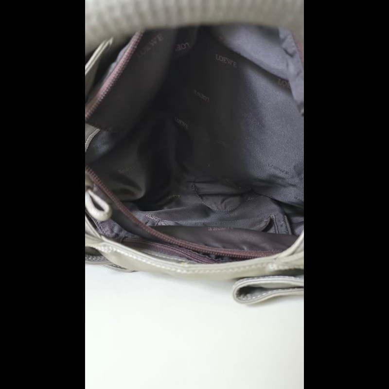 【LA LUNE】絕版中古包 Loewe灰色納帕雲朵包 側背包 單肩包 二手包 腋下包 古董包-4