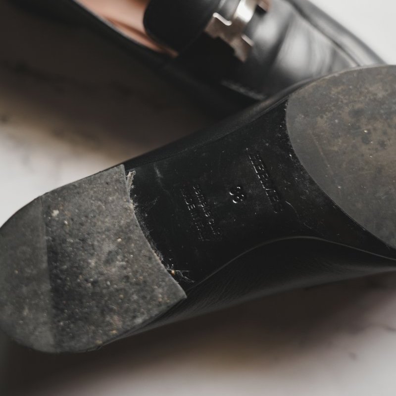 HERMES Paris loafer H樂福鞋 （黑/銀）-3