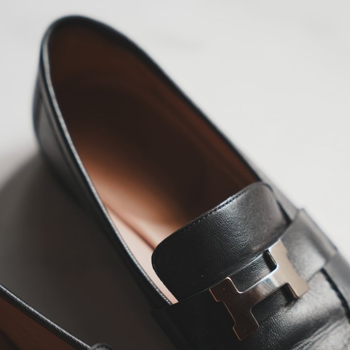 HERMES Paris loafer H樂福鞋 （黑/銀）-4