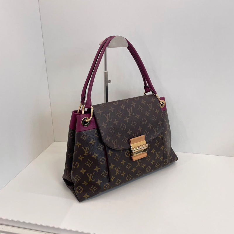 LV olympe系列老花拼皮 腋下包 38.5*14*25cm 98新配件塵袋-4