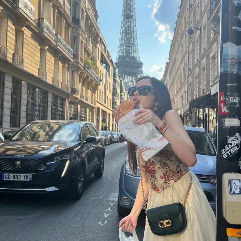 Celine Mallon Triomphe黑金 凱旋門豬鼻子鏈條郵差包 中號 23*17*6 98新塵袋-1