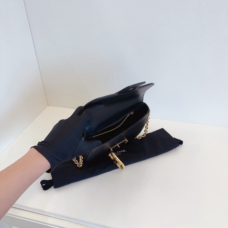 Celine Mallon Triomphe黑金 凱旋門豬鼻子鏈條郵差包 中號 23*17*6 98新塵袋-3