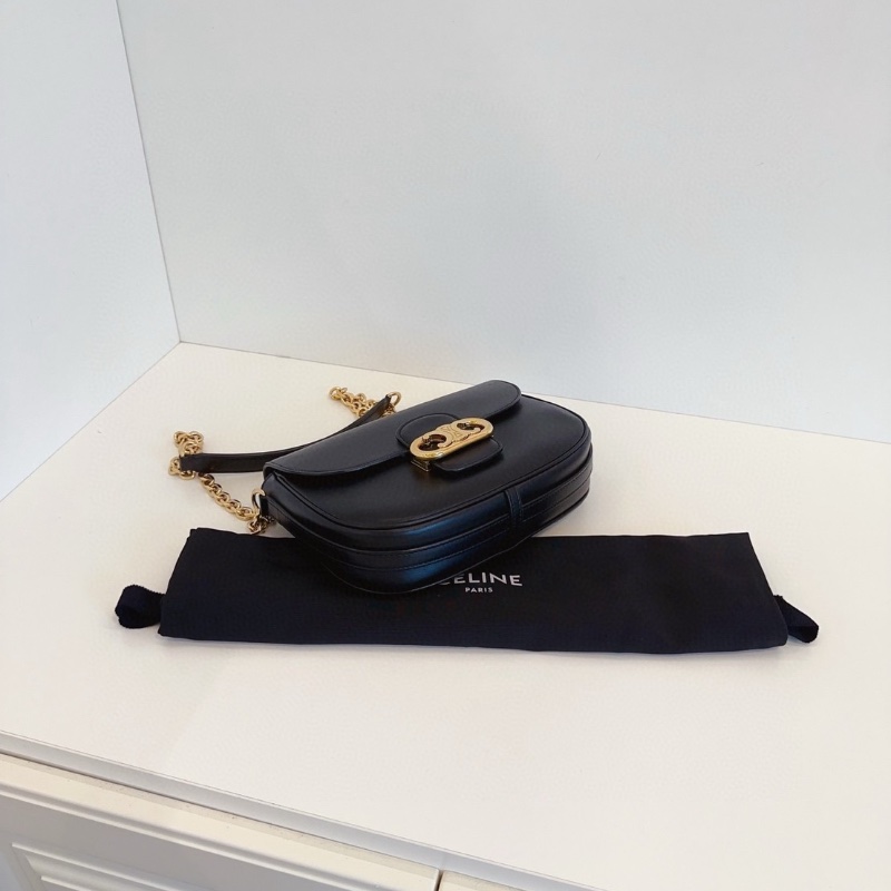 Celine Mallon Triomphe黑金 凱旋門豬鼻子鏈條郵差包 中號 23*17*6 98新塵袋-6