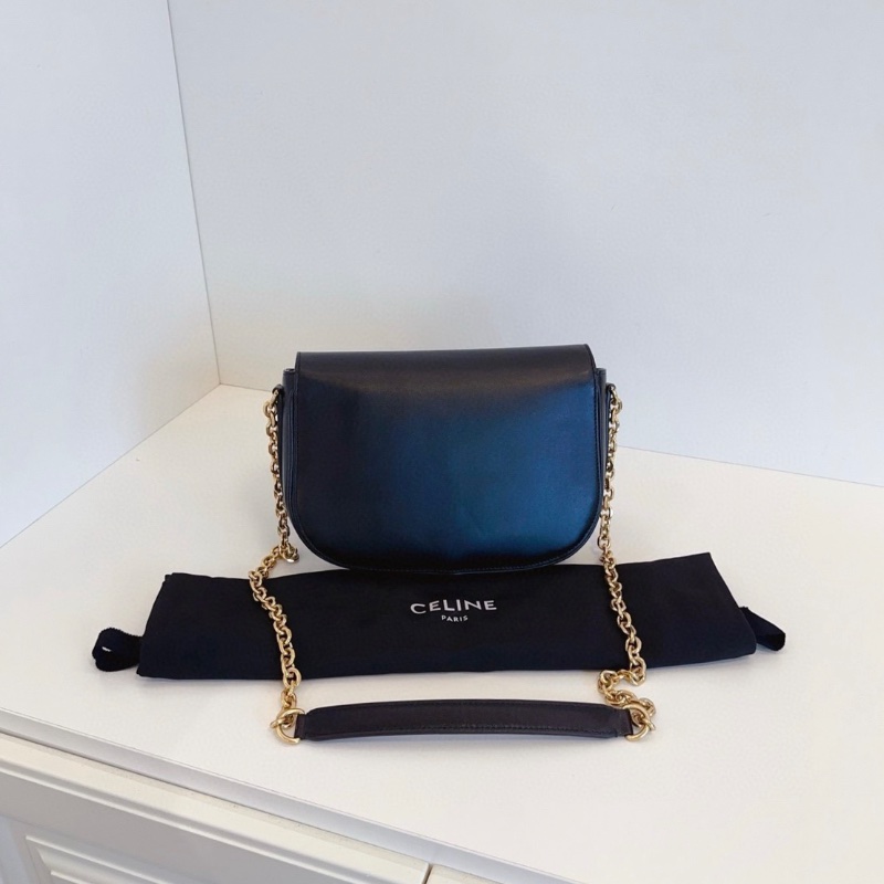Celine Mallon Triomphe黑金 凱旋門豬鼻子鏈條郵差包 中號 23*17*6 98新塵袋-8
