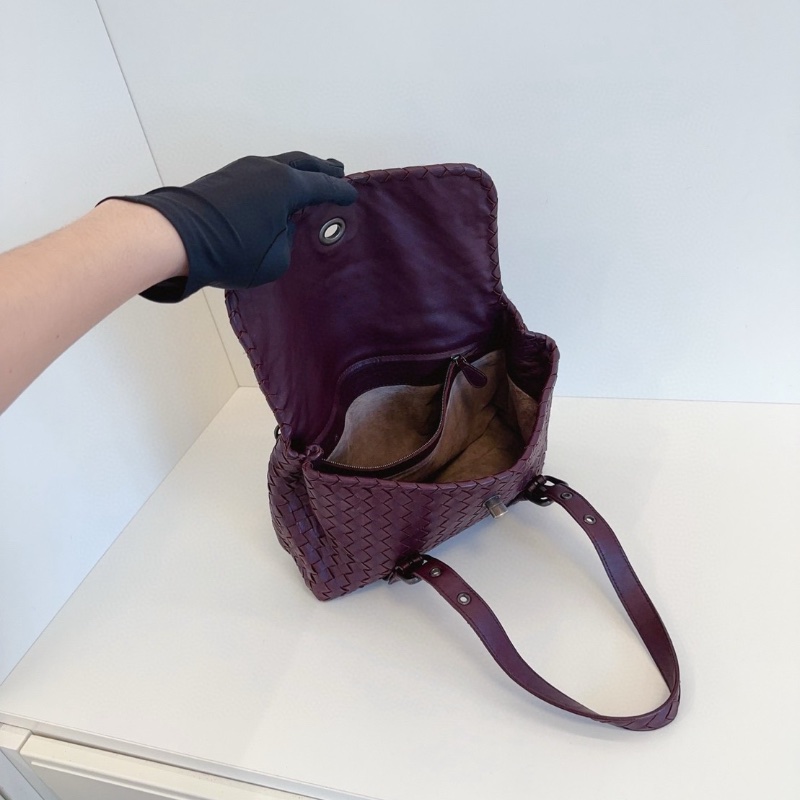 BV 酒紅色經典編織劍橋包公事包25*16*8 98新配件塵袋-2