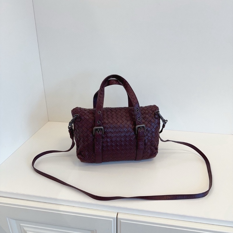 BV 酒紅色經典編織劍橋包公事包25*16*8 98新配件塵袋-6