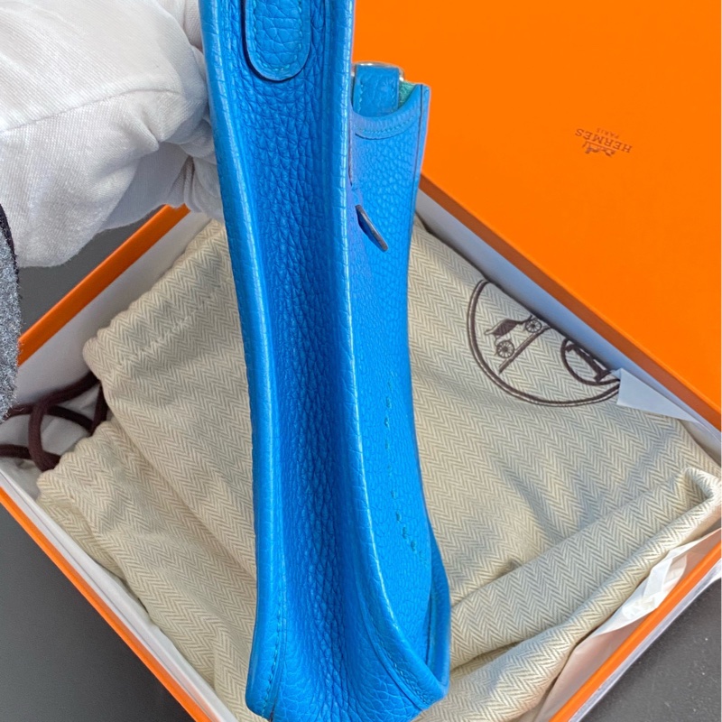 Hermes 愛馬仕 mini 伊芙琳 16 寶石藍銀扣 A刻-4