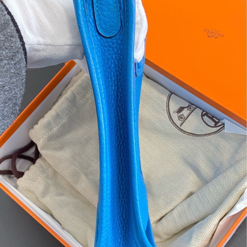 Hermes 愛馬仕 mini 伊芙琳 16 寶石藍銀扣 A刻-5