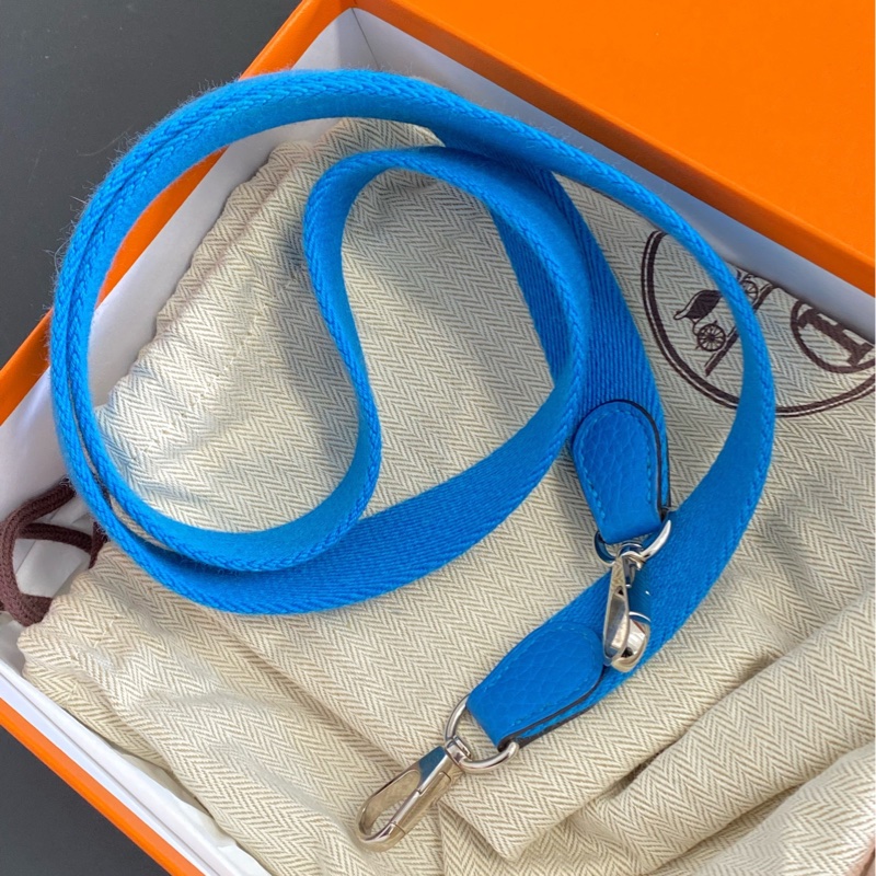 Hermes 愛馬仕 mini 伊芙琳 16 寶石藍銀扣 A刻-8