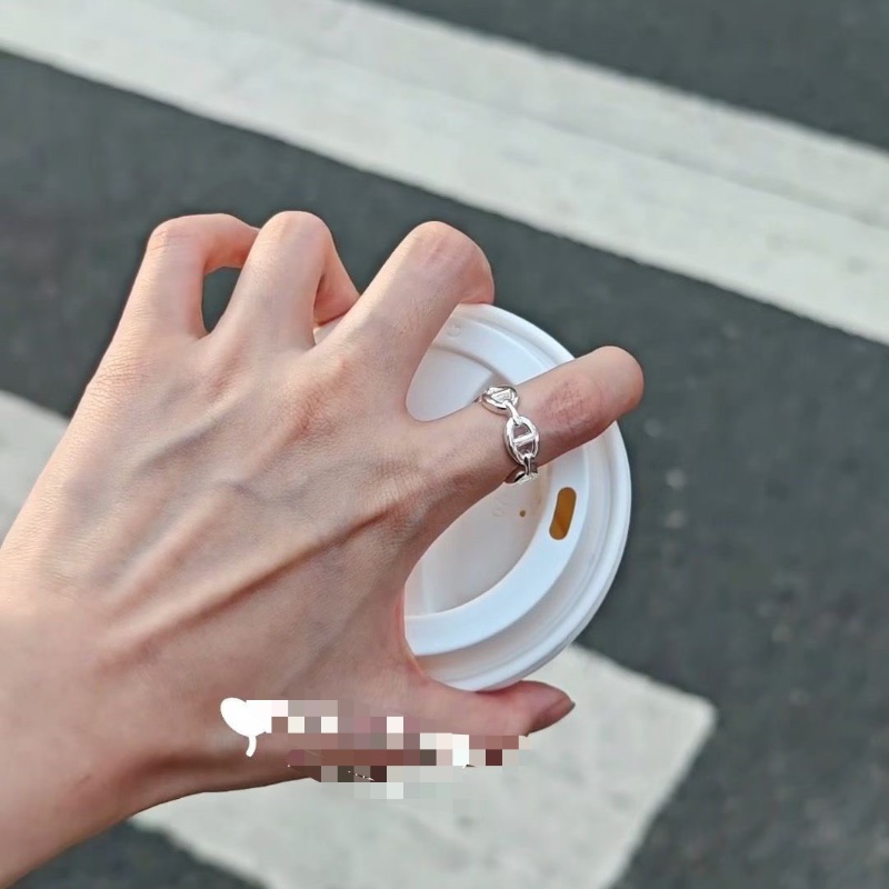 Hermes豬鼻子戒指 53碼  98新配件盒子購證-1