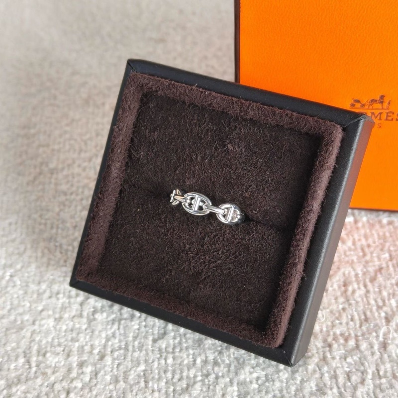 Hermes豬鼻子戒指 53碼  98新配件盒子購證-5