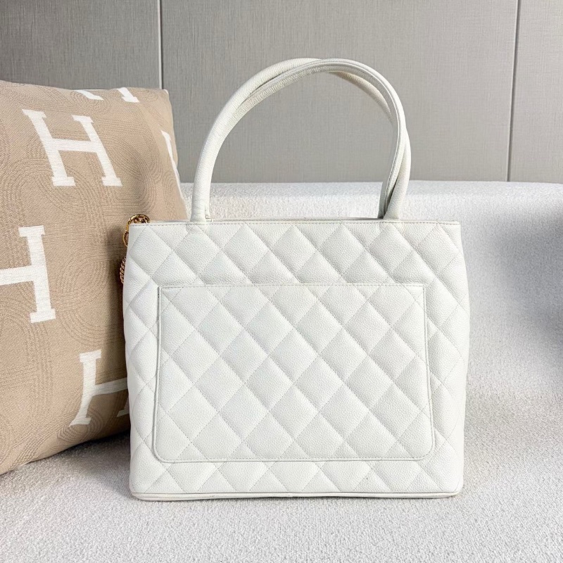 Chanel 中古希爾頓手提包 白金 荔枝皮 30*25*15 98新配件塵袋-8