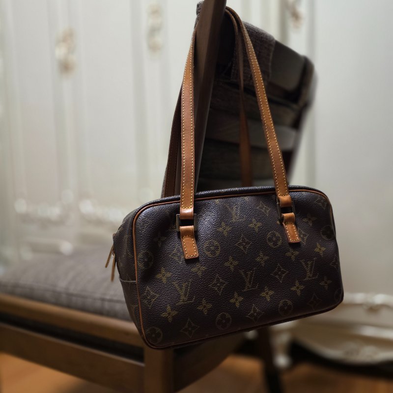 Louis Vuitton LV原花 可愛 開口笑 微笑包 肩背包 腋下包-27