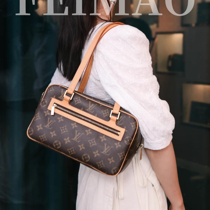 Louis Vuitton LV原花 可愛 開口笑 微笑包 肩背包 腋下包-29