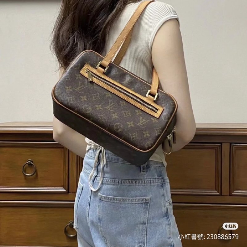 Louis Vuitton LV原花 可愛 開口笑 微笑包 肩背包 腋下包-30