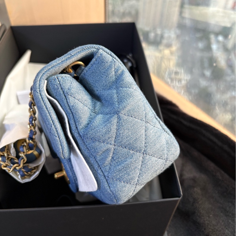 香奈兒 丹寧金球mini 方胖子-2