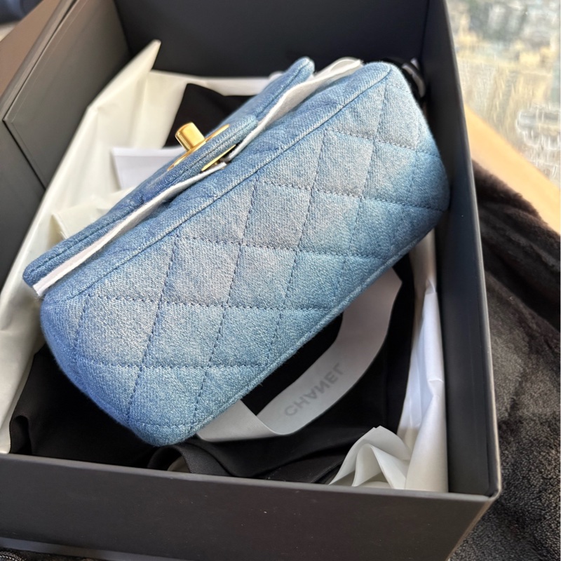 香奈兒 丹寧金球mini 方胖子-4