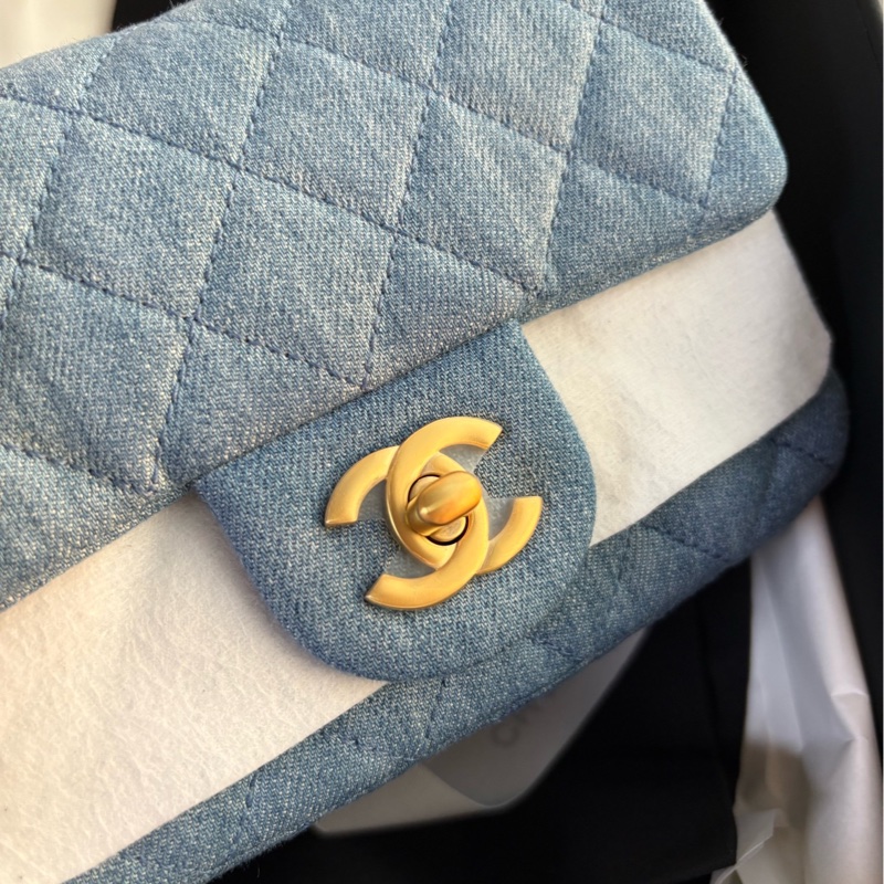 香奈兒 丹寧金球mini 方胖子-5