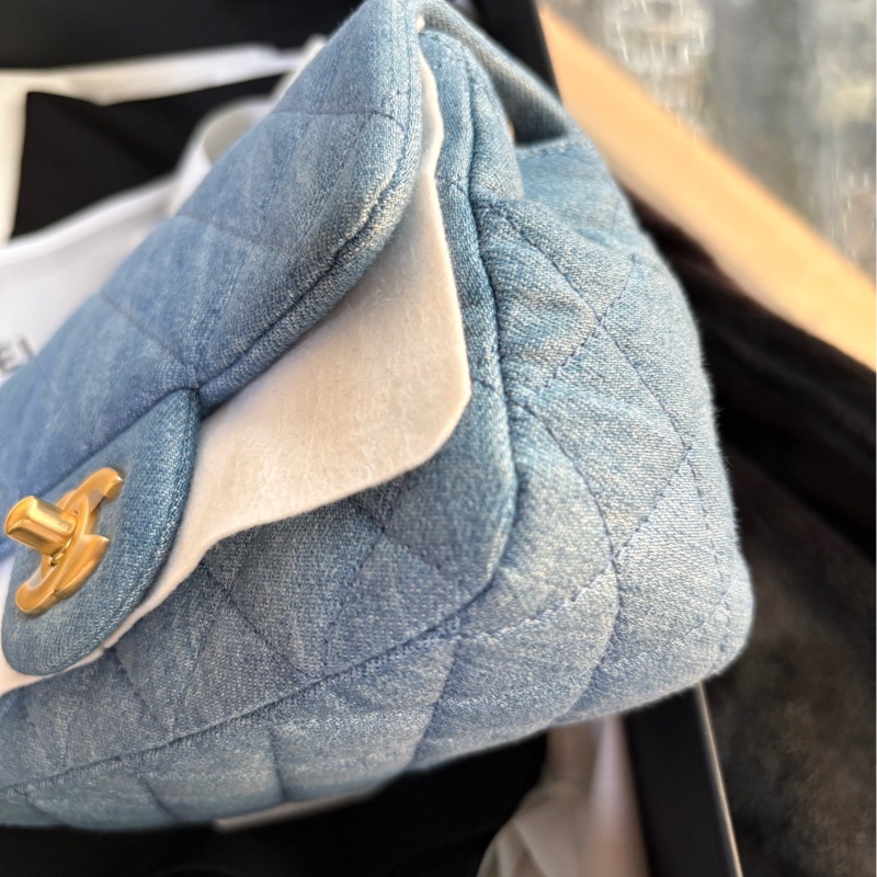 香奈兒 丹寧金球mini 方胖子-7