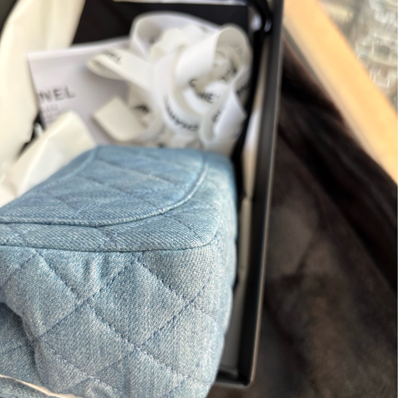 香奈兒 丹寧金球mini 方胖子-8