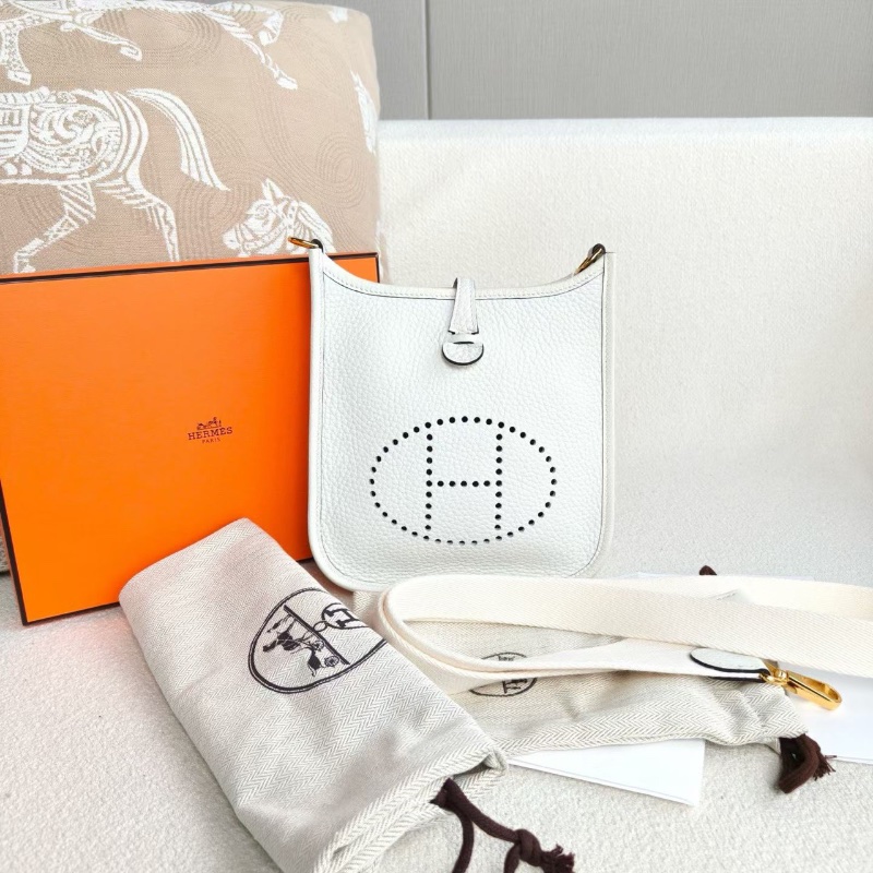 Hermes Evelyne mini白色 TC皮 金扣17*19*6  98新配件盒子 塵袋 肩帶 購證-1