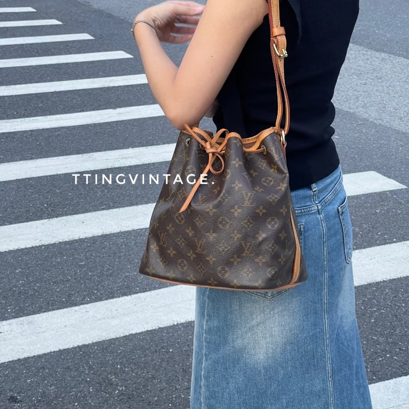 LV 路易威登 新款原花 中款水桶包 漂亮可愛 閒置美品-33