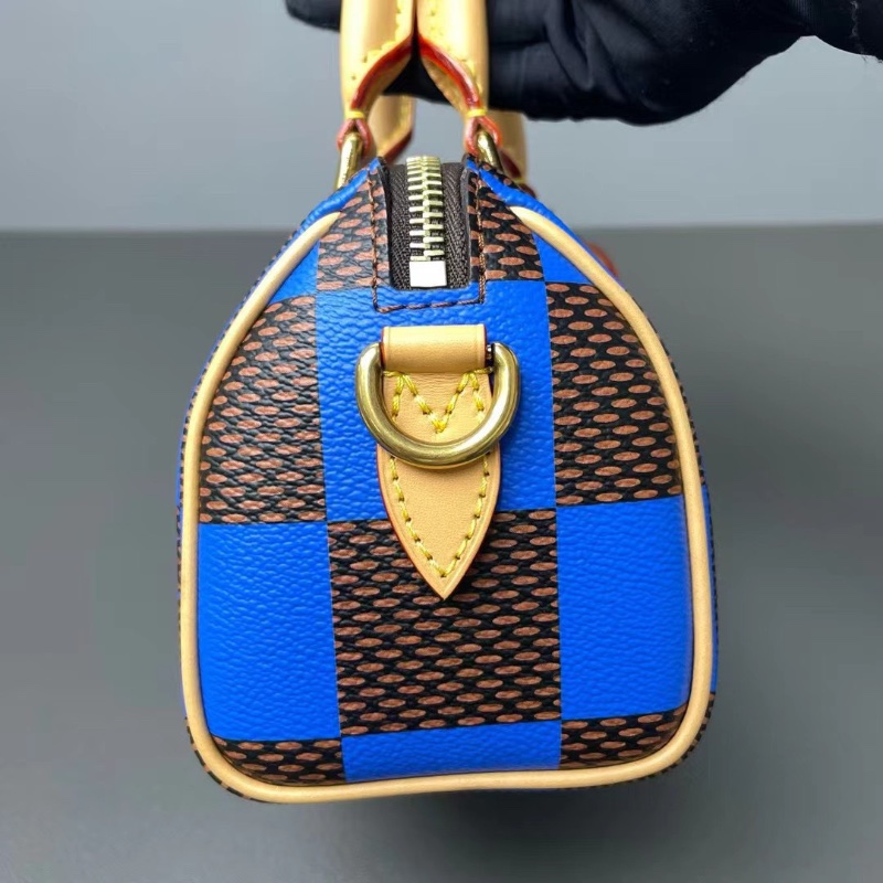 LV 芯片款Speedy nano棋盤格16.5*12*9cm  98新配件肩帶 鎖頭 鑰匙 購證 塵袋-4