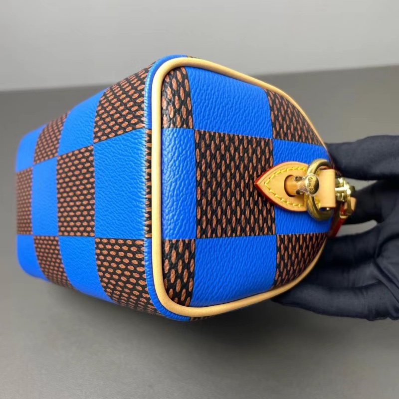 LV 芯片款Speedy nano棋盤格16.5*12*9cm  98新配件肩帶 鎖頭 鑰匙 購證 塵袋-7