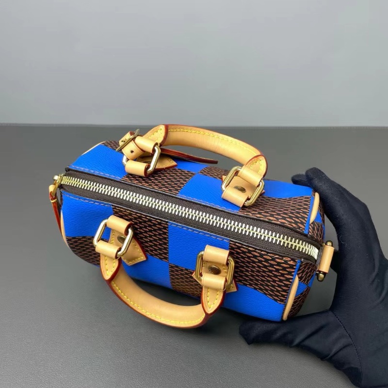 LV 芯片款Speedy nano棋盤格16.5*12*9cm  98新配件肩帶 鎖頭 鑰匙 購證 塵袋-8