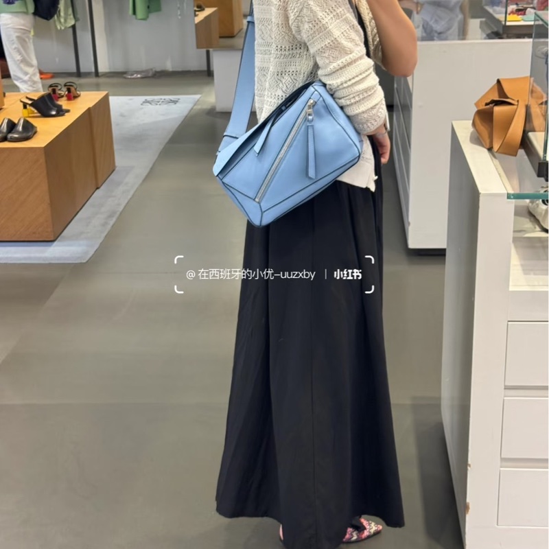 LOEWE PUZZLE胸腰包 淺藍色-2